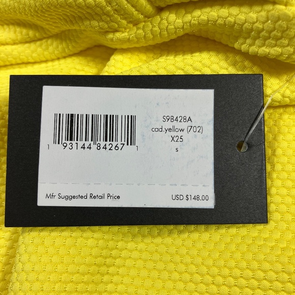 NWT Kate Spade YELLOW Scalloped Plunge One Piece Swimsuit, Size Small - Picture 8 of 12
